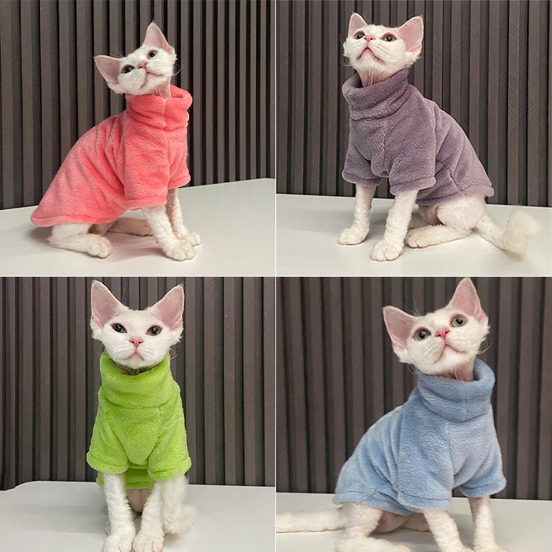 Turtleneck Cat Sweater Coat