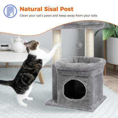 Cat Tree Tower with Cozy Condo & Scratching Posts