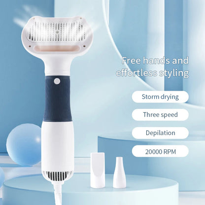 3-in-1 Quiet Pet Hair Dryer & Comb Brush