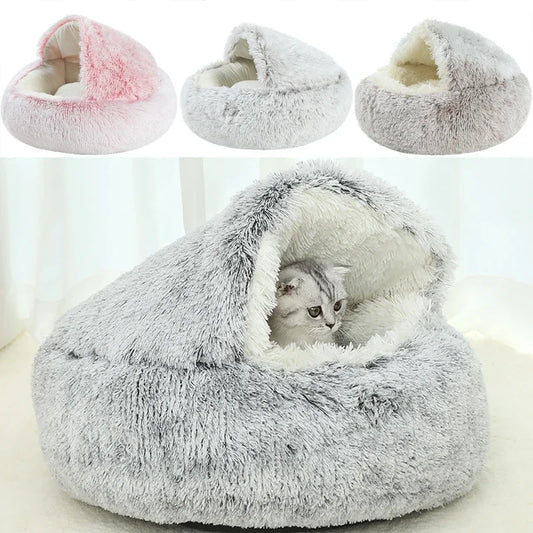 Winter Plush 2-in-1 Pet Cat Bed