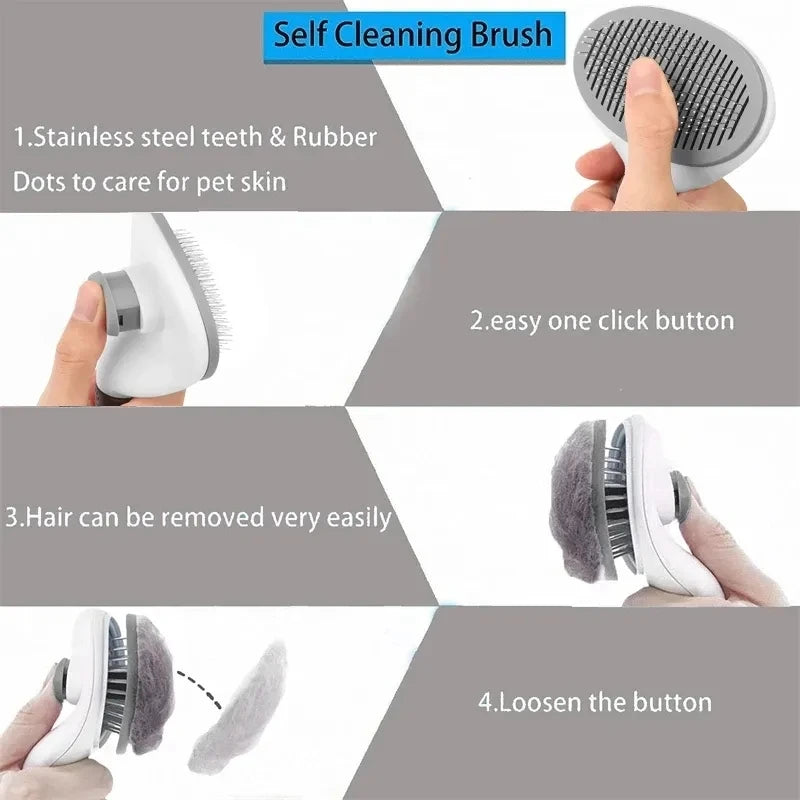 Self-Cleaning Cat Hair Removal Comb