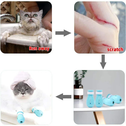 4 pieces Adjustable Cat Paw Protector Booties