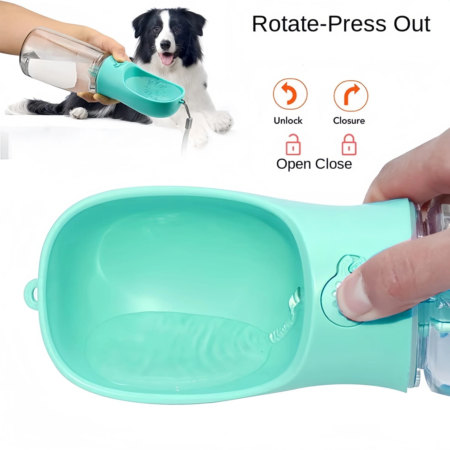 Portable Pet Water Bottle with Food Dispenser