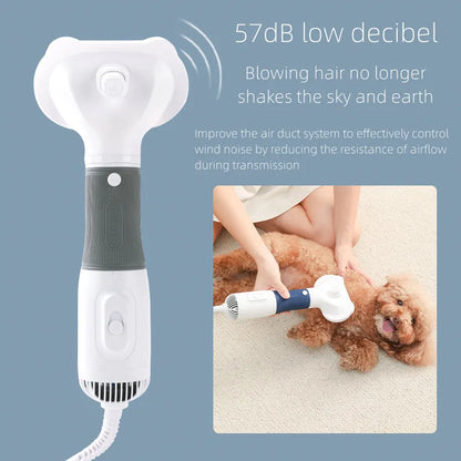 3-in-1 Quiet Pet Hair Dryer & Comb Brush