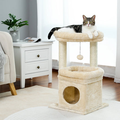 Cat Tree Tower with Cozy Condo & Scratching Posts